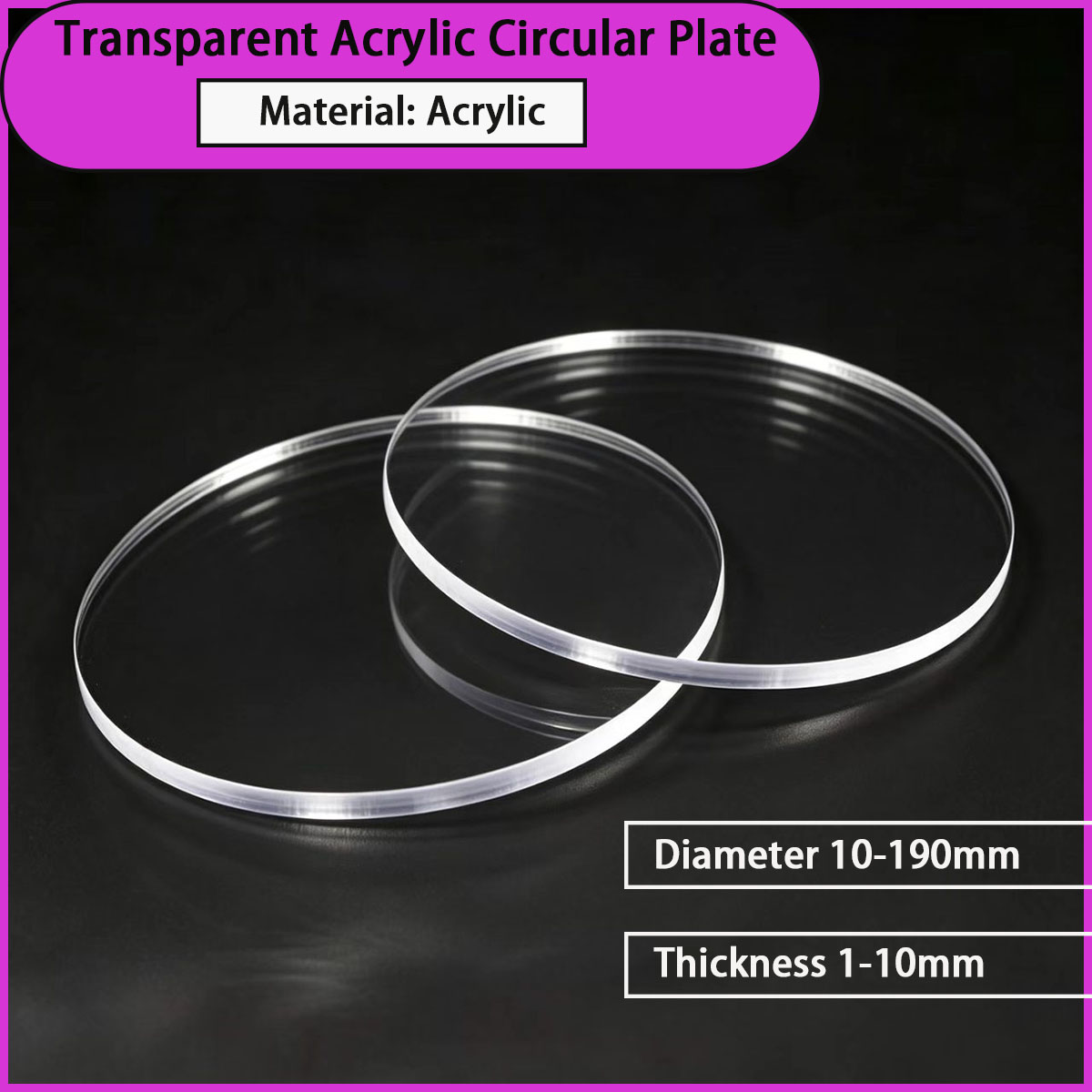 Power Tools Windows 10 - Transparent acrylic circular plate with a