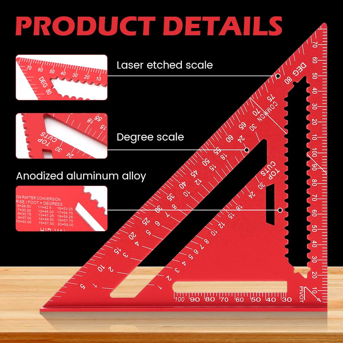 Power Tools Aldi - Aluminum Alloy Speed Square High Precision